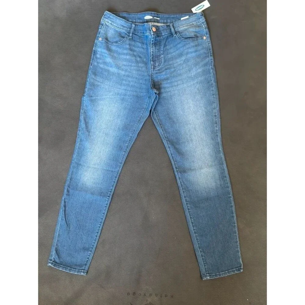 Old Navy Womens Super Skinny Mid Rise Jeans Med Wash Size 12